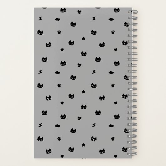 Cat Doodle Grey ノートブック (裏面)