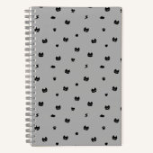 Cat Doodle Grey ノートブック (正面)