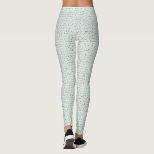 Cat Doodle Leggings – Sage Green レギンス (裏面)
