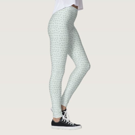 Cat Doodle Leggings – Sage Green レギンス (右)