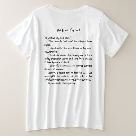 Cat Drable PlusサイズTシャツ(ブラック文字) プラスサイズTシャツ (デザイン裏面)