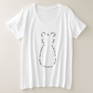 Cat Drable PlusサイズTシャツ(ブラック文字) プラスサイズTシャツ