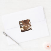 Cat drinking coffee from a cup スクエアシール (封筒)