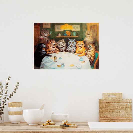 Cat Drinking Party Poster ポスター (キッチン)