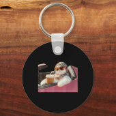 Cat Driving Meme Rage Is Consuming Me Silly Humor  キーホルダー (正面)