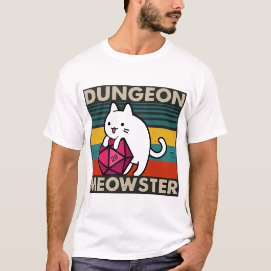 Cat Dungeon Meowsterヴィンテージ(2) Tシャツ (正面)