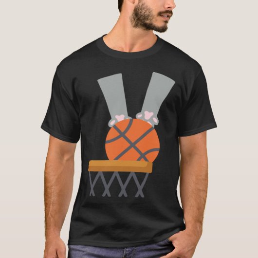 Cat Dunk cat dunking a basketball paws net Tシャツ (正面)