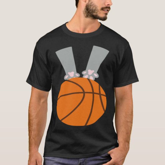 Cat Dunk cat dunking a basketball Tシャツ (正面)