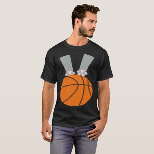 Cat Dunk cat dunking a basketball Tシャツ (正面フル)