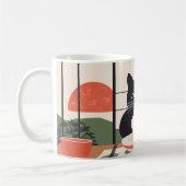 cat eating pasta コーヒーマグカップ (左)