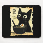 Cat eating ramen  マウスパッド (正面)
