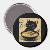 Cat eating ramen  マグネット (正面/裏面)