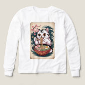 Cat Eating Ramen Funny Foodie Tee (デザイン正面)