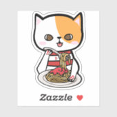 Cat Eating Spaghetti シール (シート)