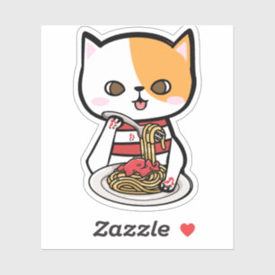 Cat Eating Spaghetti シール