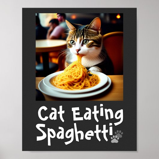 Cat Eating Spaghetti Meme ポスター (正面)