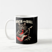 Cat Electric Guitar Rock And Roll Rocker Kitten Me コーヒーマグカップ (左)