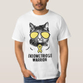 Cat Endometriosis Warrior, Endometriosis Awareness Tシャツ (正面)