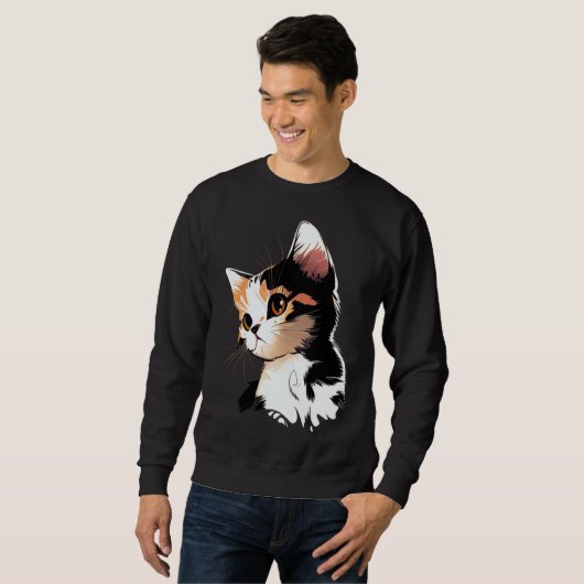 Cat Face  Cat  1 スウェットシャツ (正面フル)