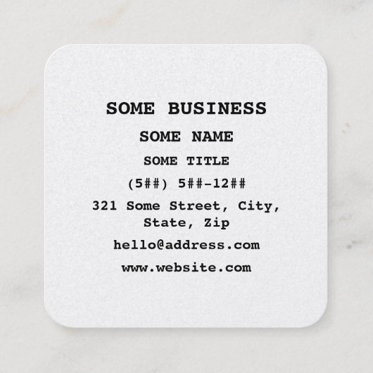 Cat Face Emoticon :3 スクエア名刺 (裏面)