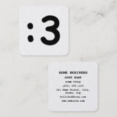 Cat Face Emoticon :3 スクエア名刺 (正面/裏面)