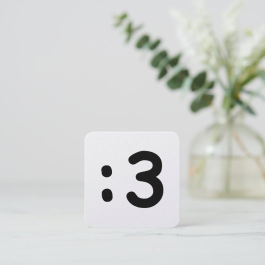 Cat Face Emoticon :3 スクエア名刺 (スタンド正面)