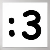 Cat Face Emoticon :3 Poster ポスター (正面)