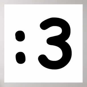 Cat Face Emoticon :3 Poster ポスター