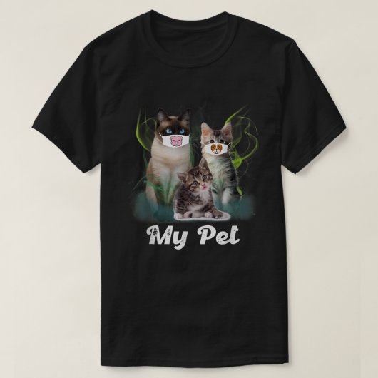 Cat Face Mask, Cute Pet Cats Lovers Gift Pig Dog A Tシャツ (デザイン正面)