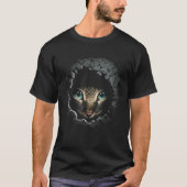 Cat Face Wall Eyes Animal Pet Cat Tシャツ (正面)