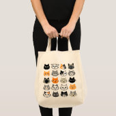 Cat Faces Pattern | Cool Kitty Cat Lover's トートバッグ (正面(商品))