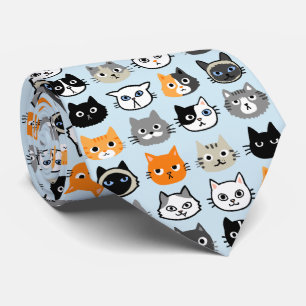 Cat Faces Pattern Cool Kitty Cat Lover's ネクタイ