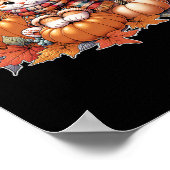 Cat-fall-leaves-hello-autumn-cat-kitten-lover-than ポスター (角)