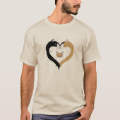 Cat Family Heart – Love & Unity Tシャツ (正面)