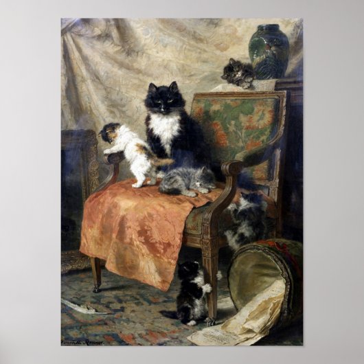 Cat Family, Henriëtte Ronner-Knip ポスター (正面)
