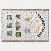 Cat Family Photo Collage – Cartoon Cat Pattern スローブランケット (正面)