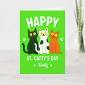 Cat Family St Cattys Day Card カード (正面)
