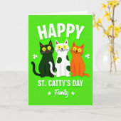 Cat Family St Cattys Day Card カード (黄色い花)