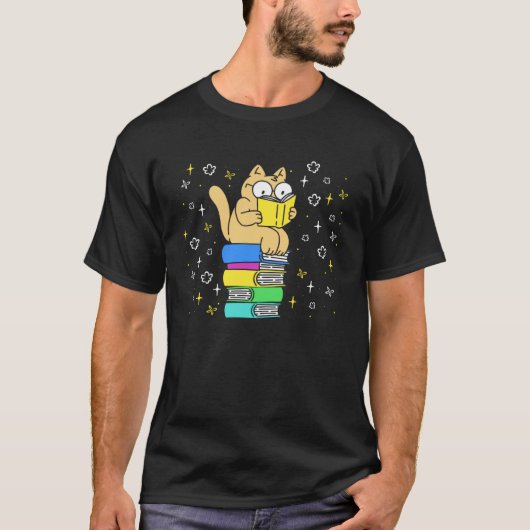 Cat fans Book  Cat  Bookworm Reading fans Tシャツ (正面)