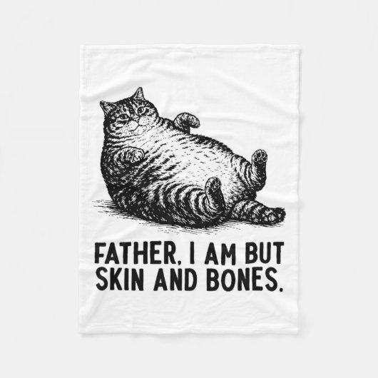 Cat Father I Am But Skin And Bones  フリースブランケット (正面)