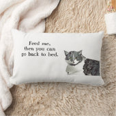 Cat- Feed me, then you can go back to bed. ランバークッション (ブランケット)