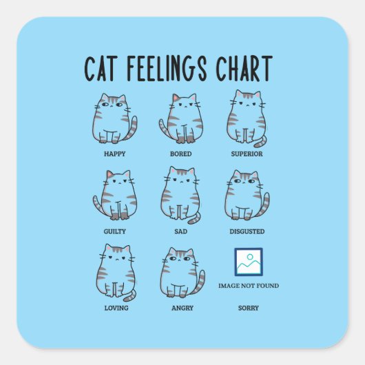 Cat Feelings Chart スクエアシール (正面)