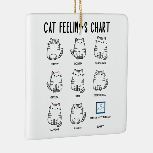 Cat Feelings Chart セラミックオーナメント (右)