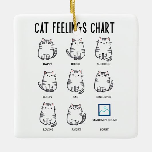 Cat Feelings Chart セラミックオーナメント (正面)