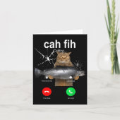 Cat Fih Calling Meme Funny Fish Cat Humor Gift Tee カード (正面)