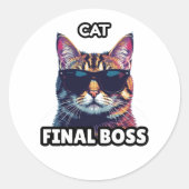 Cat Final Boss ラウンドシール (正面)