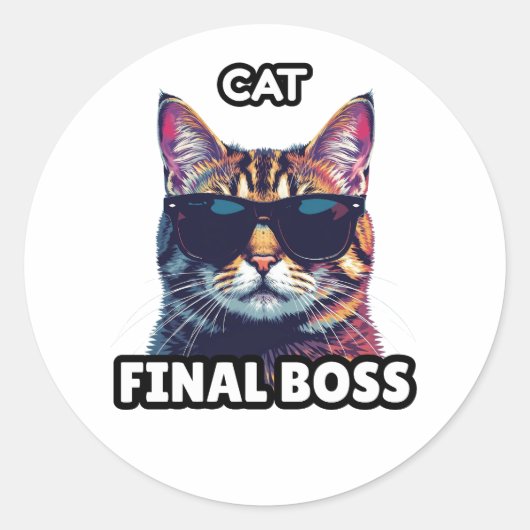 Cat Final Boss ラウンドシール (正面)