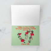 Cat Fireplace fire burning Christmas tree ornament シーズンカード (内部)