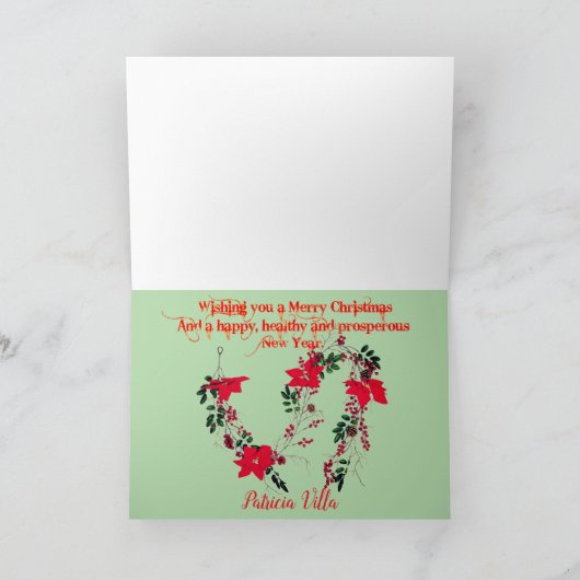 Cat Fireplace fire burning Christmas tree ornament シーズンカード (内部)