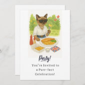 Cat Fish and Chipsパーティー（ロンドン語） 招待状 (正面/裏面)